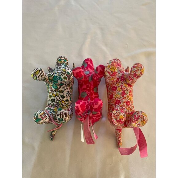 Victorias Secret Pink Stuffed Dog Trio - Floral Leopard & Graffiti Prints - Plus - Picture 8 of 8